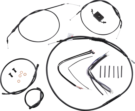 BURLY BRAND Handlebar Cable and Brake Line Kit - Extended - Sportsters - 16" Ape Hanger Handlebars - ABS B30-1231