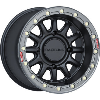RACELINE WHEELS Wheel - Alpha - Front/Rear - Black/with Gun Metal Ring - 15x7 - 4/156 - +10 mm A14BG-57056+10
