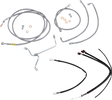 BURLY BRAND Handlebar Cable/Brake Line Kit - Complete - 15" Ape Hanger Handlebars - Stainless Steel B30-1239