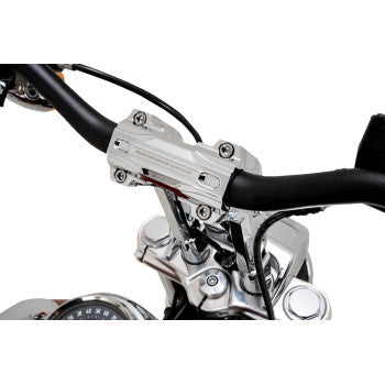 PERFORMANCE MACHINE (PM) Phatbar & Riser Kit - Internal Wiring/Gauge Mount Holes - 9" - Chrome 0208-2195M-CH