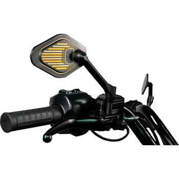 DRAG SPECIALTIES Mirror - Adjustable - Diamond - Black/Gold - Short Stem - Right 0640-1867