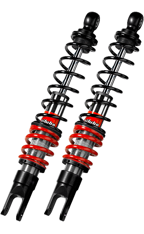 Bitubo YGB0 Twinshocks Rear Adjustable: Spring Preload,  Red And Black Springs