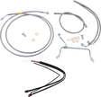 BURLY BRAND Handlebar Cable/Brake Line Kit - Complete - 13" Ape Hanger Handlebars - Stainless Steel B30-1238