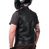 THRASHIN SUPPLY CO. Mulholland Leather Riding Vest - Black - 3XL TMJ-14-13