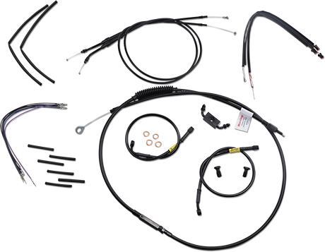 BURLY BRAND Cable Kit - Jail Bar - 12" Handlebars - Black Vinyl B30-1212