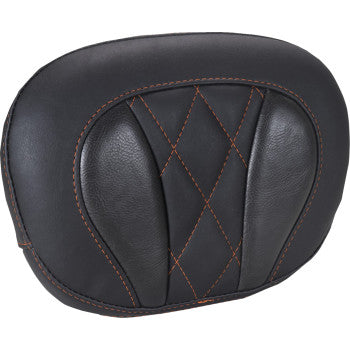 MUSTANG Deluxe Sissy Bar Pad - Diamond - Mandarin Orange Stitch - FLT/FLH '23-'25 88450MO