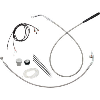 FAT BAGGERS INC. EZ Install Kit - 16" Handlebars - Upper Clutch - Braided Stainless Steel/Chrome 119916-C