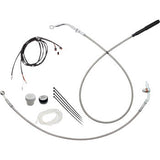 FAT BAGGERS INC. EZ Install Kit - 18" Handlebars - Upper Clutch - Braided Stainless Steel/Chrome 119918-C