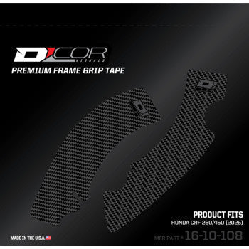 D'COR VISUALS Frame Grip Tape - Gray - Honda - CRF 250/450 R 16-10-108
