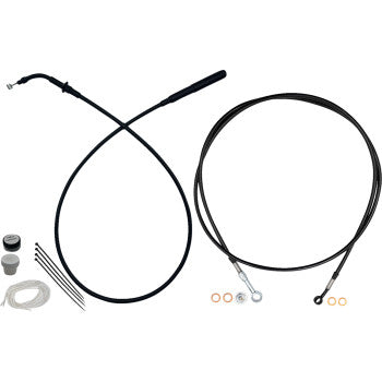 FAT BAGGERS INC. EZ Install Kit - 14" Handlebars - Upper Clutch - Full Length - Black 249914-B