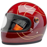 BILTWELL Gringo S Helmet - Flames - Gloss Garnet Red - XL 1003-594-505