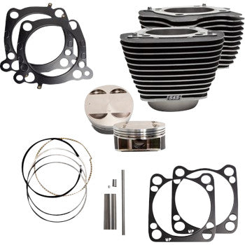 S&S CYCLE Cylinder Kit - 4.625" Stroke - Wrinkle Black w/Highlights - M8 910-0762A