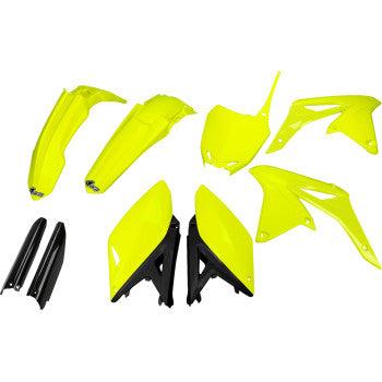 UFO Body Kit - Neon Yellow/Black - Suzuki - RMZ '10-'18 SUKIT416F@DFLU