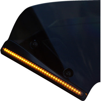 CUSTOM DYNAMICS Windshield Trim - LED - Turn Signal - Black - Smoke Lens CD-RG23-SWT-B