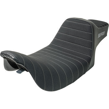 SLYFOX Highnoon Seat - Vinyl - Classic Stitch - Gray Logo - FL '97-'07 4702B-SlyFox