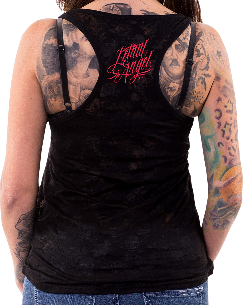 LETHAL THREAT Women's Armtat Tank Top - Black - 1XL LA206061X