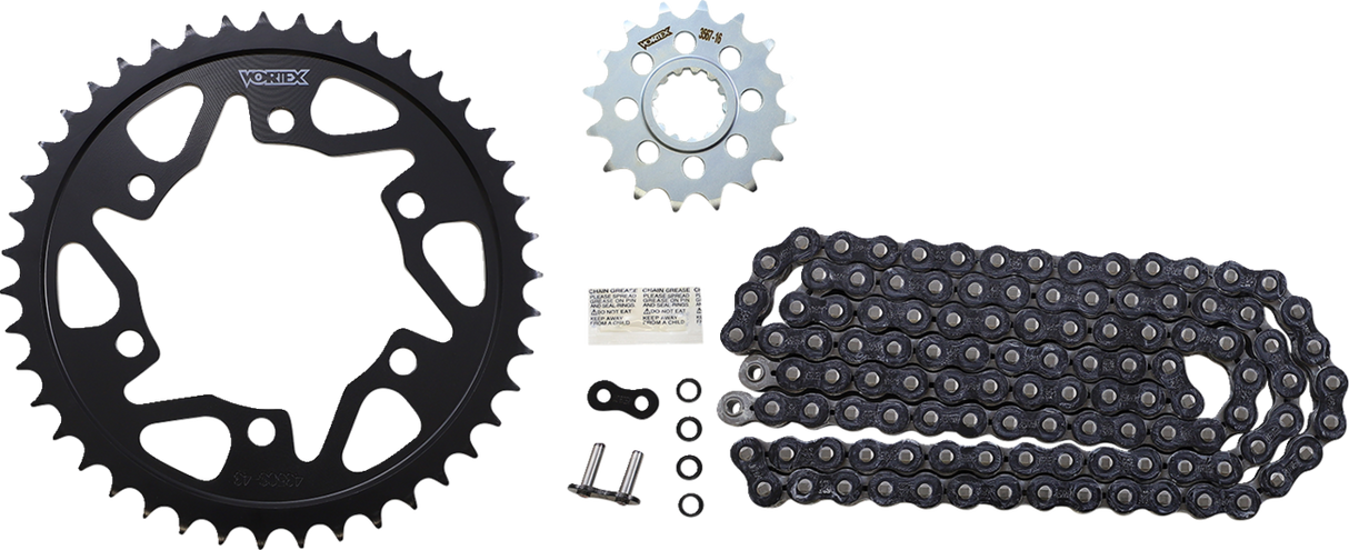 VORTEX Chain and Sprocket Kit - WSS - Black - Yamaha FZ/MT-10 CK6470