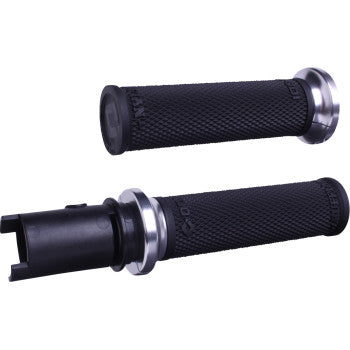 ODI Ruffian Lock-On Street Grips - CVO - Black/Silver V30HTCB-S