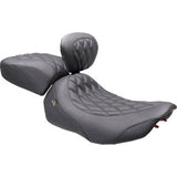 MUSTANG Wide Tripper™ Seat - Solo - Dark Brown/Black Stitching - FLT/FLH '23-'25 89503