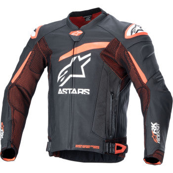 ALPINESTARS GP Plus R v4 Rideknit® Leather Jacket - Black/Red Fluo/White - US 46 / EU 56 3100324-1321-56