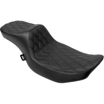 DRAG SPECIALTIES SEATS Extended Reach Predator III Seat - Double Diamond - Black Stitching - Vinyl - FLH/FLT '23-'24 0801-2034