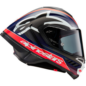 ALPINESTARS Supertech R10 Helmet - Team - Matte Black/Carbon Red Fluo/Blue - Medium 8200224-1383-M