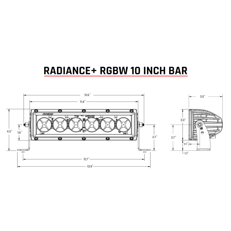 Rigid Industries Radiance+ 10in. RGBW Light Bar 210053