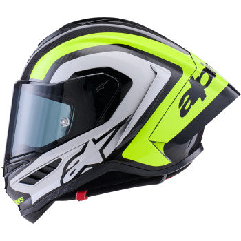ALPINESTARS  Supertech R10 Helmet - 22.06 - Arius - Gloss Black/Silver/Yellow Fluo - XS  8203926-1699-XS