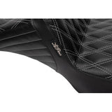 LE PERA Tailwhip Daddy Long Legs Seat - Gray Double Diamond Stitch - FLH/FLT '23-'24 LV-587DLDD-GY01