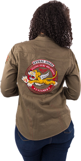 LETHAL THREAT Women's Untamed Long-Sleeve Shirt - Army Green - Small LA60125S