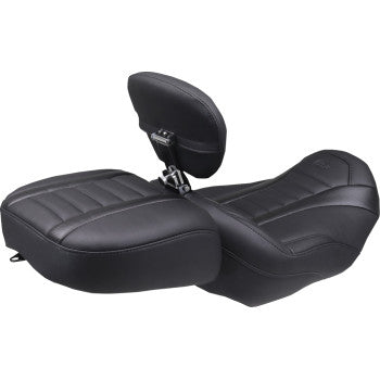 MUSTANG Deluxe Passenger Seat - Wide - Black Stitch - FLT/FLH '23-'25 88420