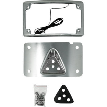 KODLIN USA License Plate Curved Mount Kit 3 Hole Chrome KUS20353