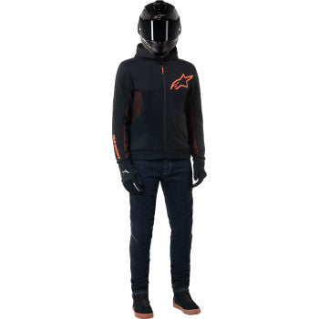 ALPINESTARS Chrome Air Sport Hoodie - Black/Red Fluo - Large 4200425-1030-L