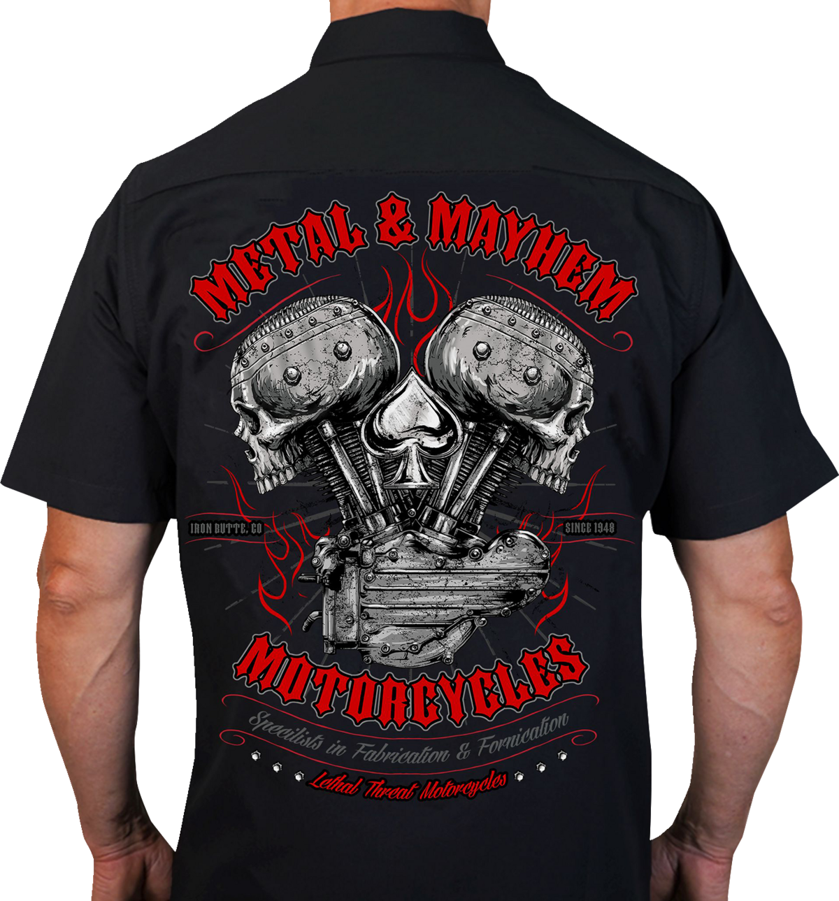 LETHAL THREAT Metal Mayhem Shop Shirt - Black - 4XL DG60165-4XL