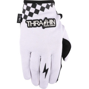 THRASHIN SUPPLY CO. Go Fast Stealth Gloves - White - Medium SV1-10-09