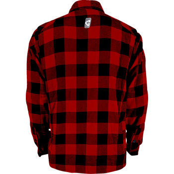 GERBING HEATED CLOTHING 7 V Battery Heated Flannel Shirt - Red/Black - 2XL GER7VFS-RB-XXL
