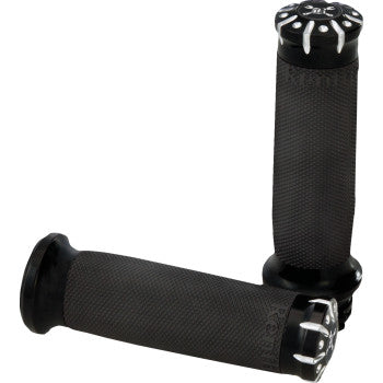 BURLY BRAND Grip Set Burly Hawk Dual Cable Billet Black Machined B16-1008BM