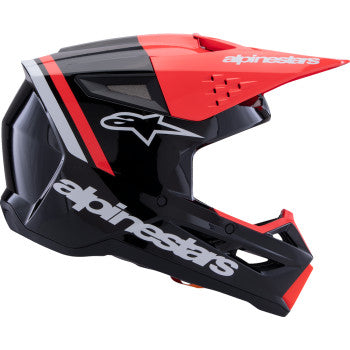 ALPINESTARS SM3 Helmet - Radium - Gloss Black/Red Fluo/White - 2XL 8300826-1553-XXL