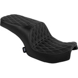 DRAG SPECIALTIES SEATS Freedom Seat - Vinyl - Double Diamond Silver Stitch - Challenger '20-'25/Chieftain '25 0810-2473