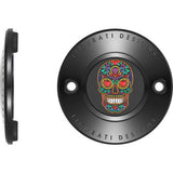 FIGURATI DESIGNS Timing Cover - 2 Hole - Sugar Skull - Black FD30-TC-2H-BLK