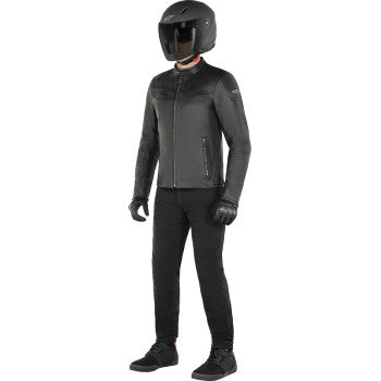 ALPINESTARS Blacktrack Leather Jacket - Black - 3XL 3103824-1100-3X