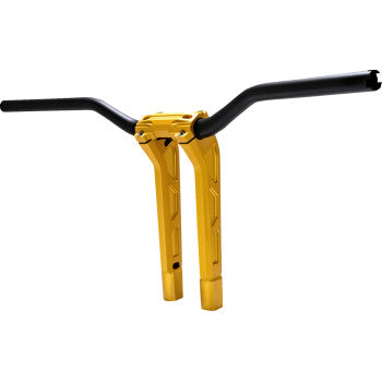 PERFORMANCE MACHINE (PM) Phatbar & Riser Kit - Internal Wiring/Gauge Mount Holes - 11-1/2" - Gold Ops 0208-2197M-SMG