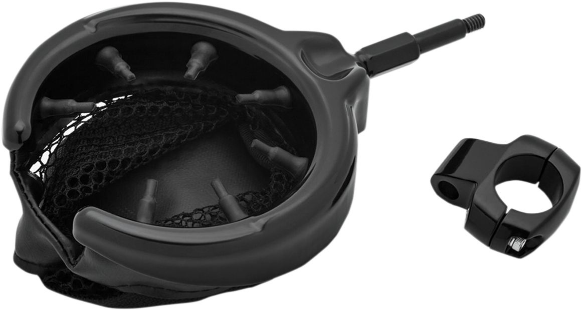 KURYAKYN Drink Holder w/ Basket - Universal - 1" Handlebars - Black 1729