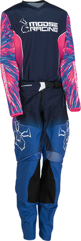 MOOSE RACING Youth Agroid Jersey - Pink/Blue - Medium 2912-2258