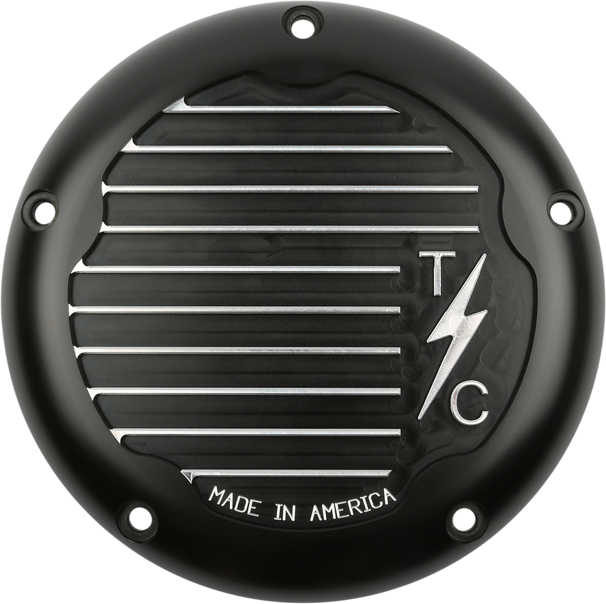 THRASHIN SUPPLY CO. M8 - Derby Cover Finned - Black TSC-3017-4