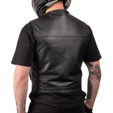THRASHIN SUPPLY CO. Encinal Leather Shorty Riding Vest - Black - 3XL TMJ-17-13