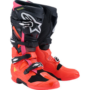 ALPINESTARS Tech 7 Boots - Black/Fluorescent Red/Fluorescent Pink - US 7 / EU 40.5 2012025-1576-7