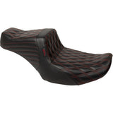 LE PERA Tailwhip Seat - Red Double Diamond Stitch - FLH/FLT '23-'24 LV-587DD-R01
