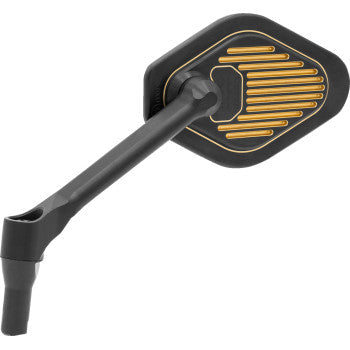 DRAG SPECIALTIES Mirror - Adjustable - Diamond - Black/Gold - Short Stem - Left 0640-1866