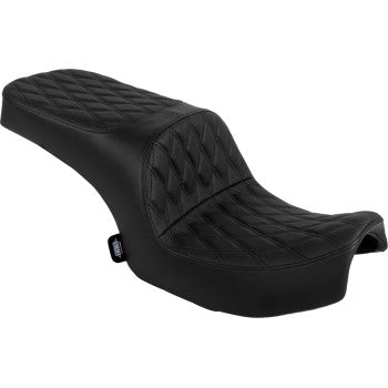 DRAG SPECIALTIES SEATS Freedom Seat - Vinyl - Double Diamond Black Stitch - Challenger '20-'25/Chieftain '25 0810-2472